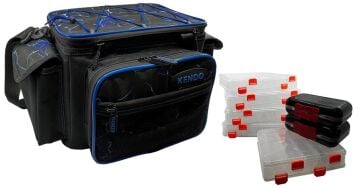 Kendo Suni Yem Taşıma Balıkçı Çantası 7 Kutulu Mavi