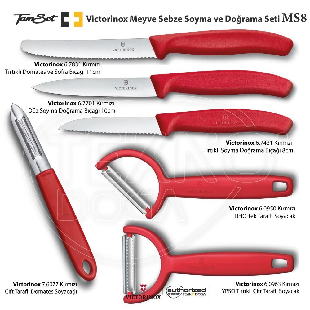 Victorinox Meyve Sebze Soyacak ve Doğrama Bıçağı Seti MS8