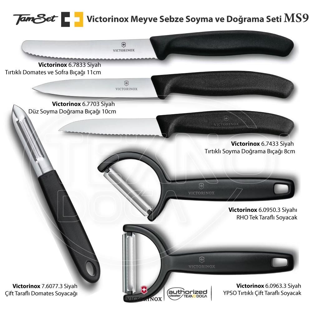 Victorinox Meyve Sebze Soyacak ve Doğrama Bıçağı Seti MS9