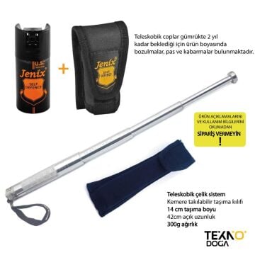 W38 Jop ve Jenix 40ml Kılıflı Biber Gazı Savunma Seti KS18