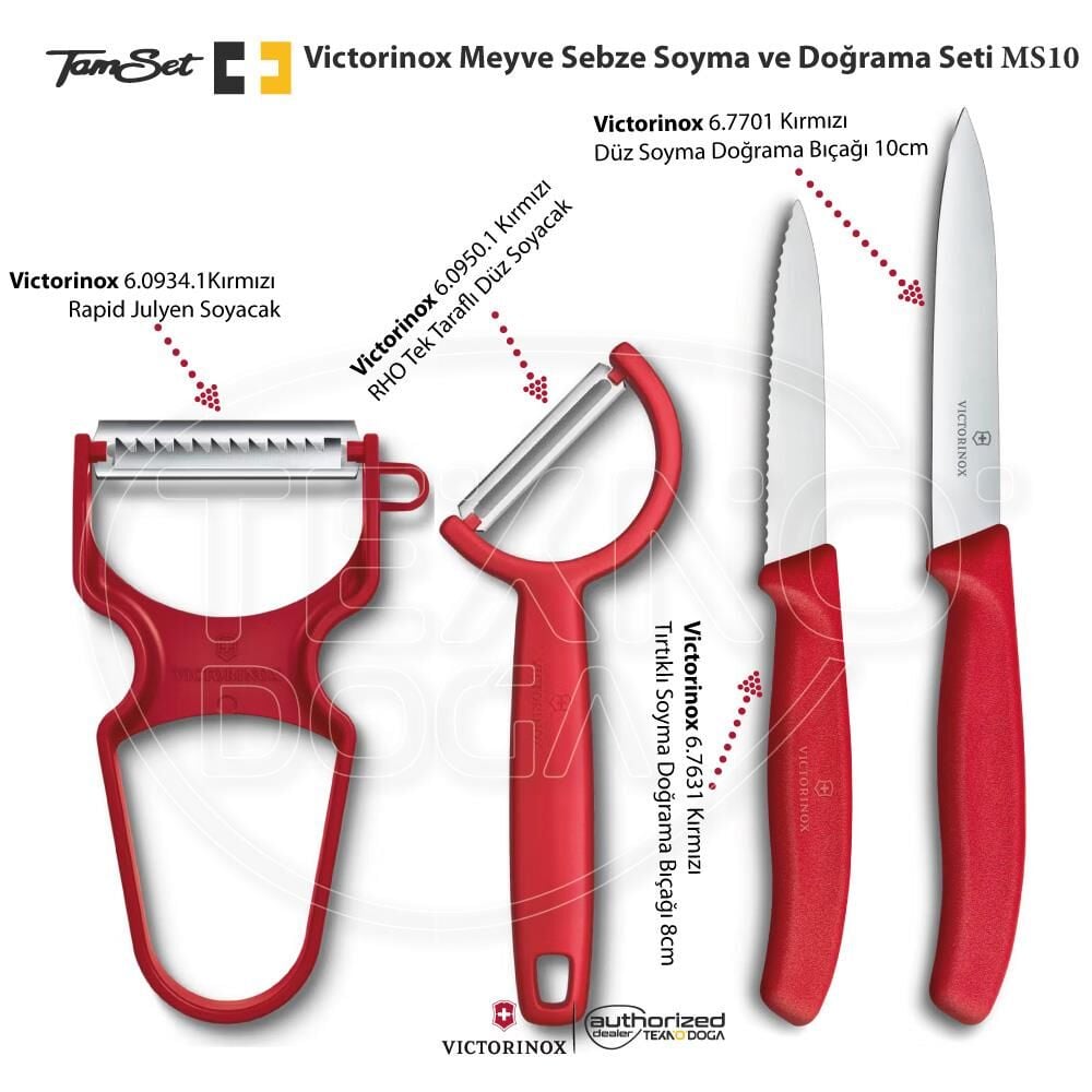 Victorinox Meyve Sebze Soyacak ve Doğrama Bıçağı Seti MS10