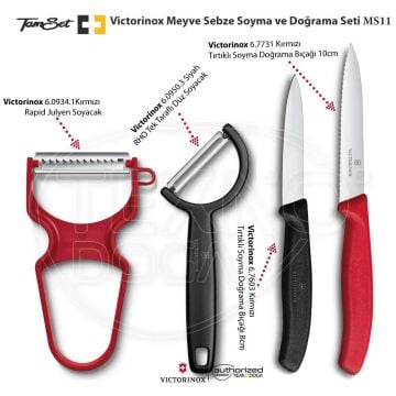 Victorinox Meyve Sebze Soyacak ve Doğrama Bıçağı Seti MS11