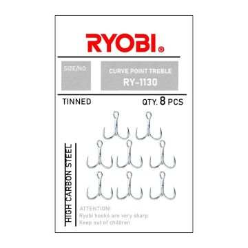 Ryobi 1130 Curve Point Treble Üçlü Çarpma Olta İğnesi 8ad