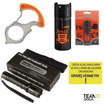 Type 1101 Elektroşok, Jenix 60ml Biber Gazı, Karabina Seti KS24