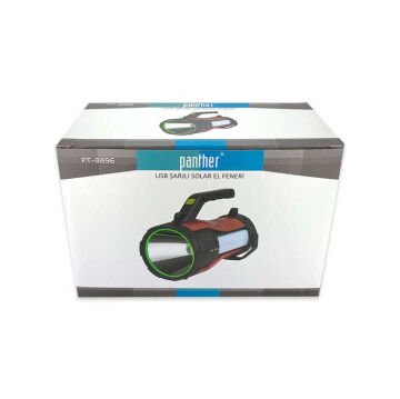 Panther 1000 Lümen USB Şarjlı Solar El Feneri PT-8896