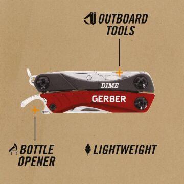 Gerber Dime Red Penseli Mini Multitool Çakı 10F