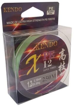 Kendo Japan 250m Dynema 12x 12 Kat Örgü İp Olta Misinası Yeşil 0,16mm