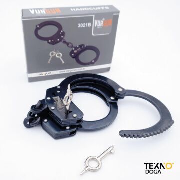 Vurgun Zincirli Çelik Polis Kelepçesi Siyah 3021B