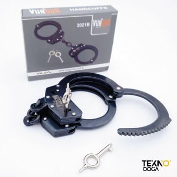 Vurgun Zincirli Çelik Polis Kelepçesi Siyah 3021B