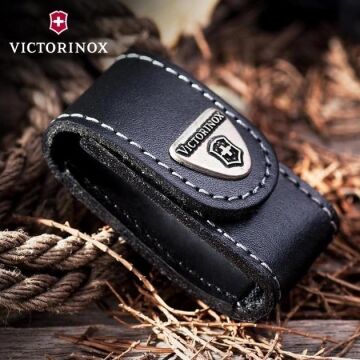 Victorinox Deri Çakı Kılıfı 4.0518.XL Siyah Cırtcırtlı