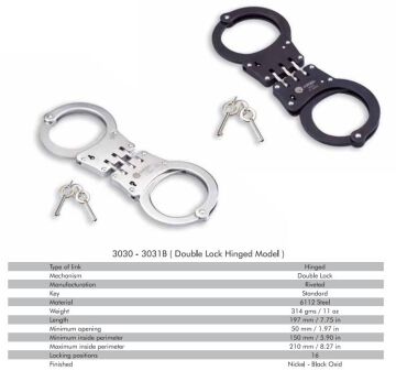 Vurgun Menteşeli Çelik Polis Kelepçesi 3030