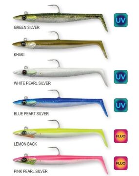 Savage Gear Sandeel V2 12cm 22g 1 Kafa 2 Gövdeli Silikon Yem Green Silver